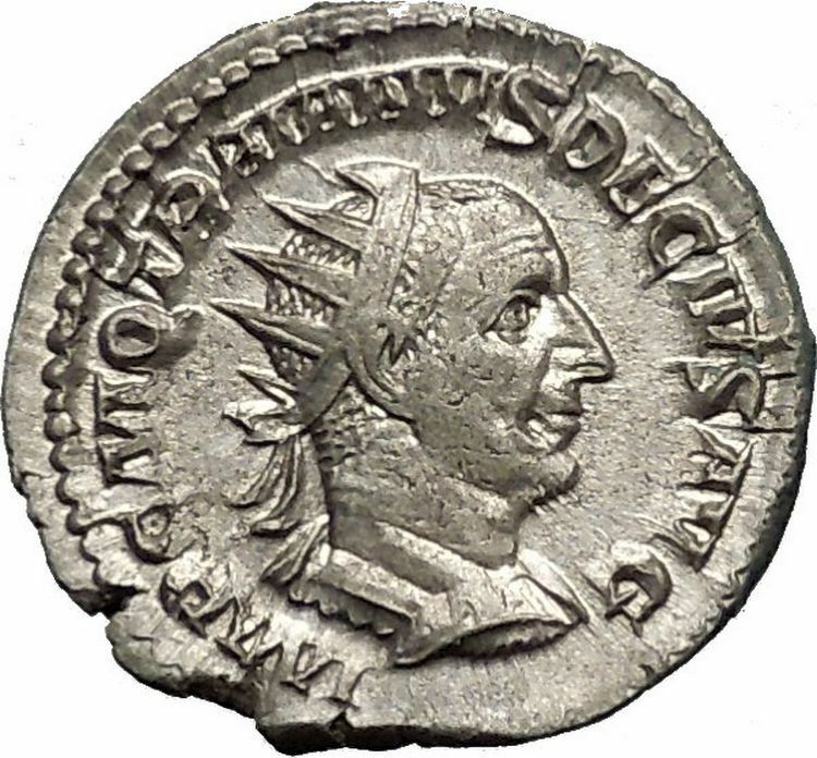 TRAJAN DECIUS 250AD Silver Authentic Ancient Roman Coin Genius Cult i52135