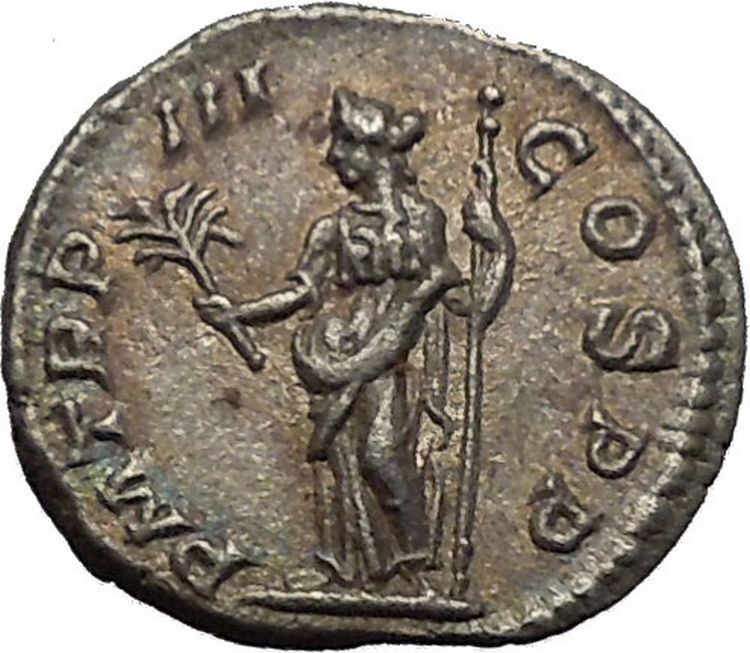 Severus Alexander 224AD Silver Ancient Roman Coin PAX Peace Goddess Cult i52319