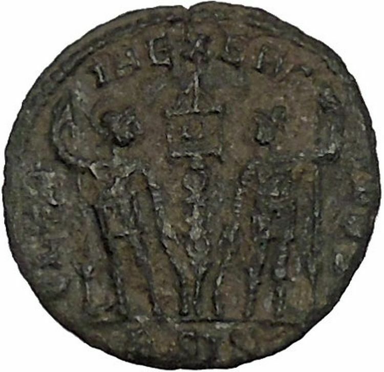 DELMATIUS Dalmatius 335AD Roman Caesar Ancient Coin Soldiers Legions i52818