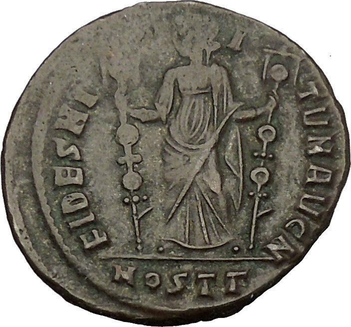 Maxentius Constantine the Great Enemy Ancient Roman Coin Fides Trust Rare i52978