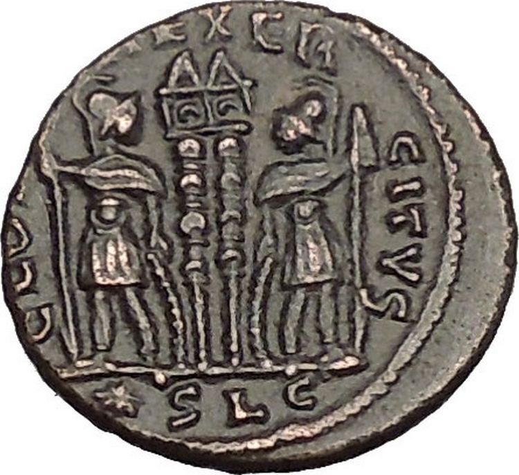 Constantine I The Great 330AD Ancient Roman Coin Glory of Arny Legions i53051