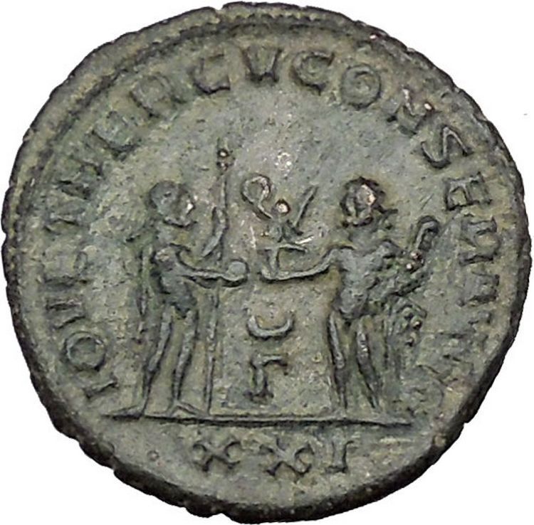 Maximian Antioch Ancient Roman Coin Hercules gives Victory to Jupiter i51074