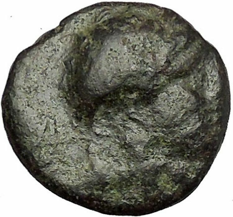 AIGAI in AEOLIS 2-1stCenBC Apollo Goat Authentic Ancient Greek Coin i52576