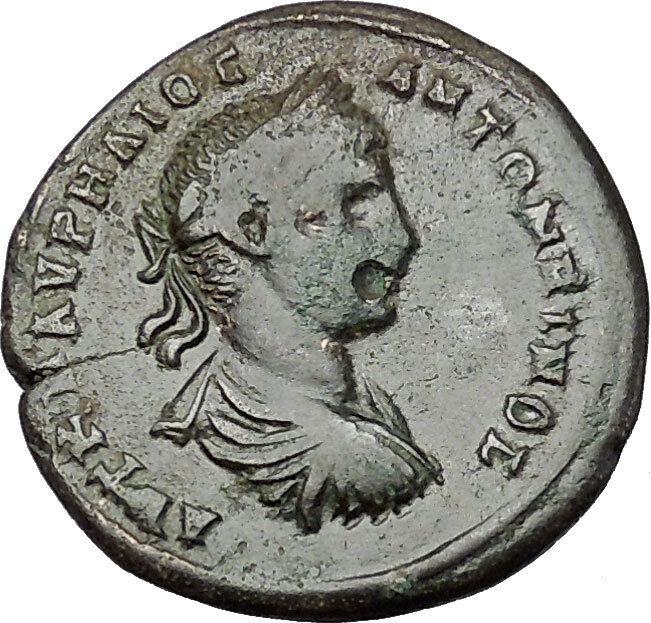 ELAGABALUS 218AD Masrcianopolis HOMONOIA Authentic Ancient Roman Coin i50925