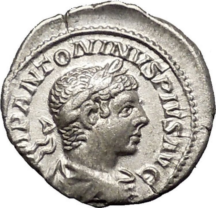 ELAGABALUS Bisexual Emperor Silver Roman Coin Sol Sun God Cult Whip i51043