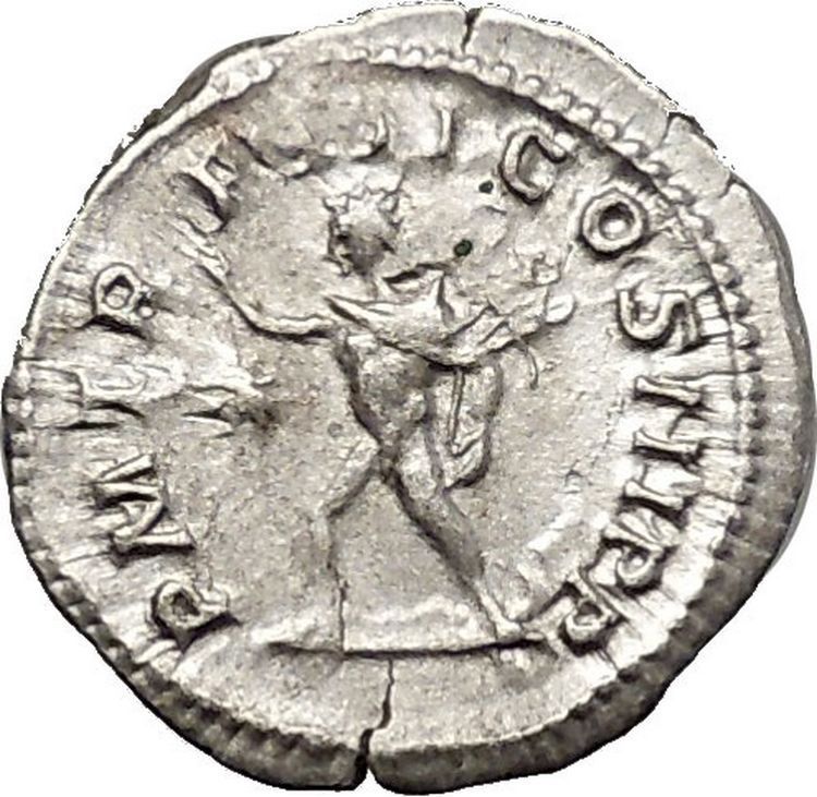 ELAGABALUS Bisexual Emperor Silver Roman Coin Sol Sun God Cult Whip i51043