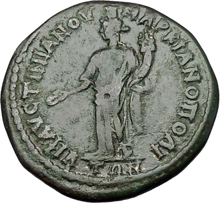 SEPTIMIUS SEVERUS 193AD Marcianopolis Tyche Luck Ancient Roman Coin i50914