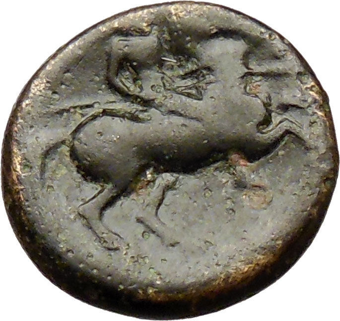 Larissa in Thessaly 350BC Ancient Greek Coin Nymph facing Horse man i29770