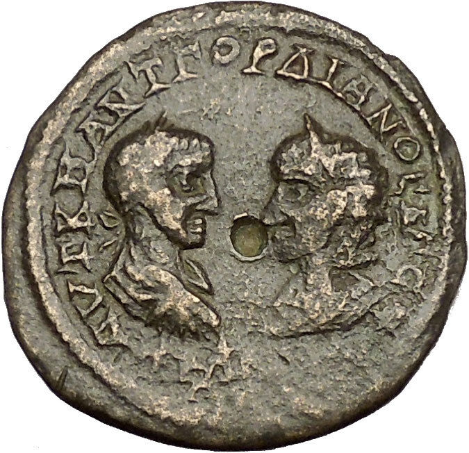 GORDIAN III & TRANQUILLINA 238AD Odessos Thrace Tyche Ancient Roman Coin i54193