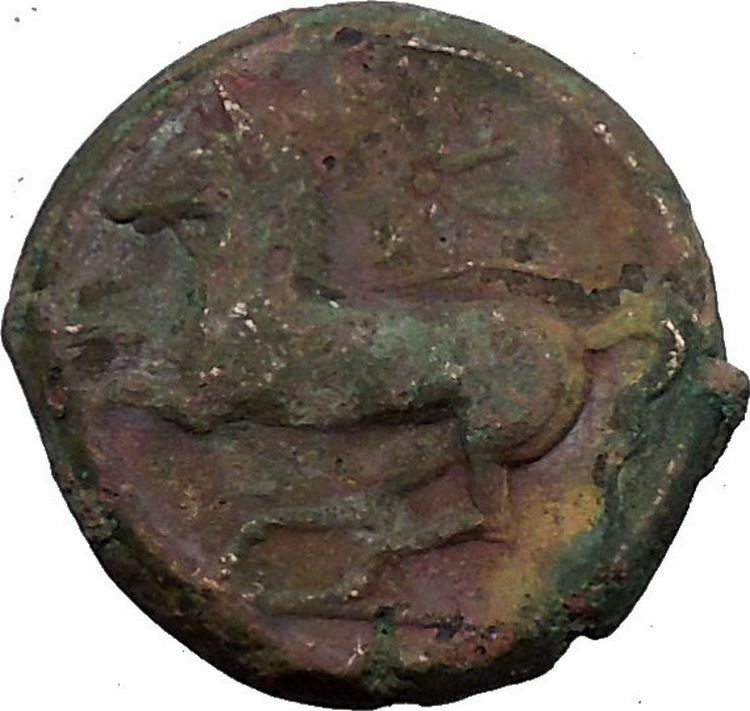 KAINON aka ALAISA in SICILY 360BC Griffin Horse RARE Ancient Greek Coin i54791