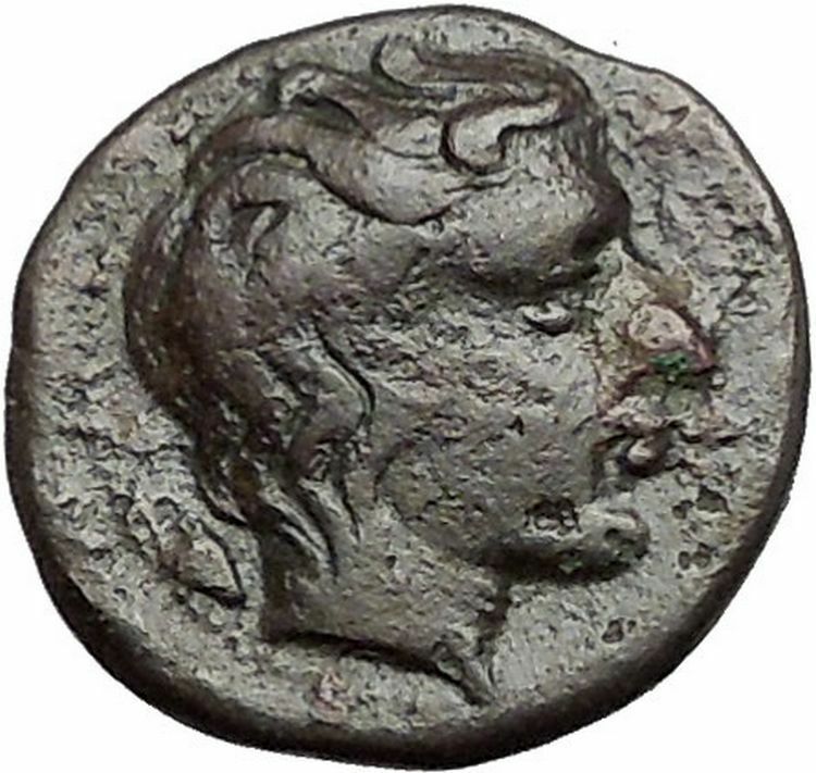 GELA in SICILY 420BC Bull River God Gelas Authentic Ancient Greek Coin i55900