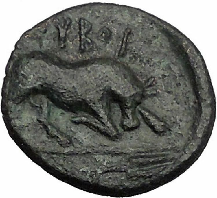 ERETRIA in EUBOIA for the EUBOIAN LEAGUE 190BC Bull Ancient Greek Coin i56233