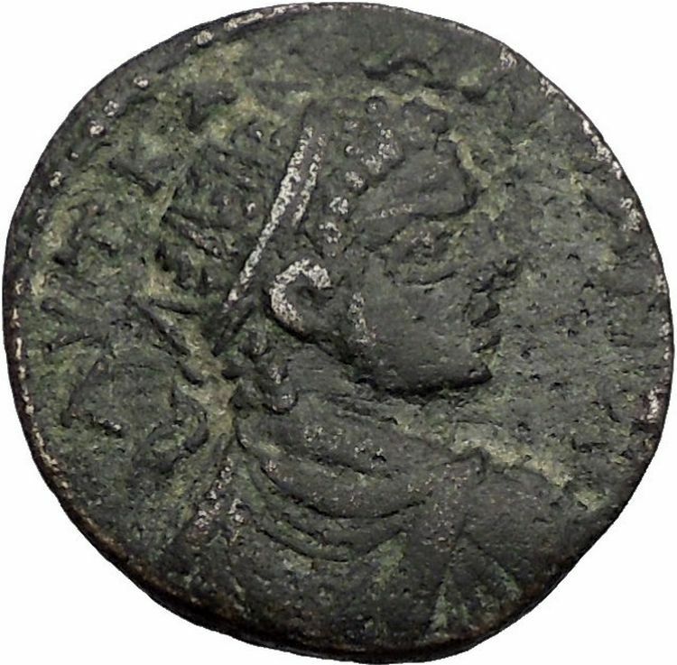 ELEGABALUS 218AD Edessa Mesopotamia Tyche River-God Orontes Roman Coin i56368