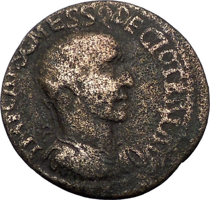 TRAJAN DECIUS 249AD Antioch Pisidia LEGIONARY Standard Eagle Roman Coin i56582