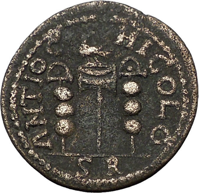 TRAJAN DECIUS 249AD Antioch Pisidia LEGIONARY Standard Eagle Roman Coin i56582