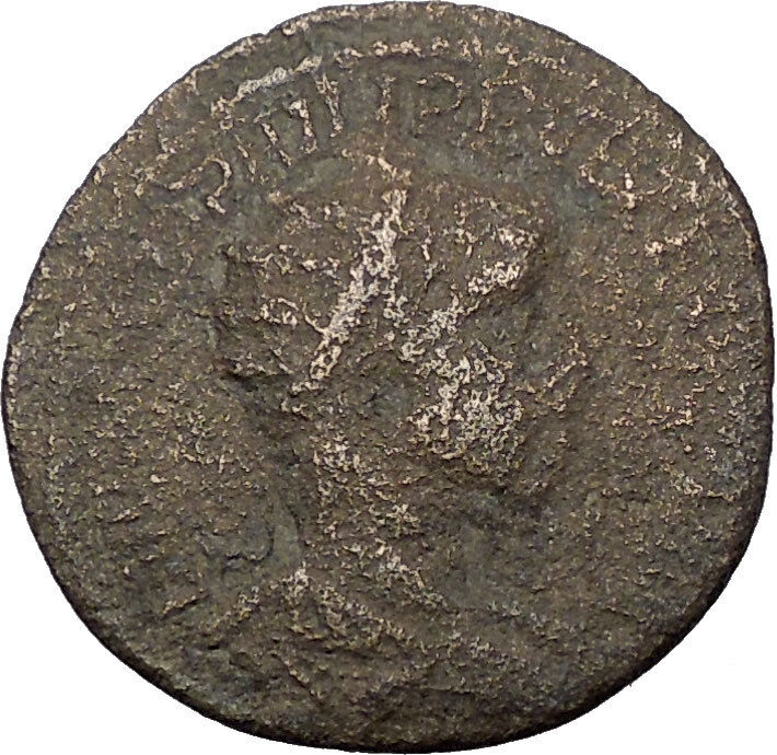 PHILIP II 244AD Antioch Pisidia Legionary Eagle Standards Roman Coin i56581