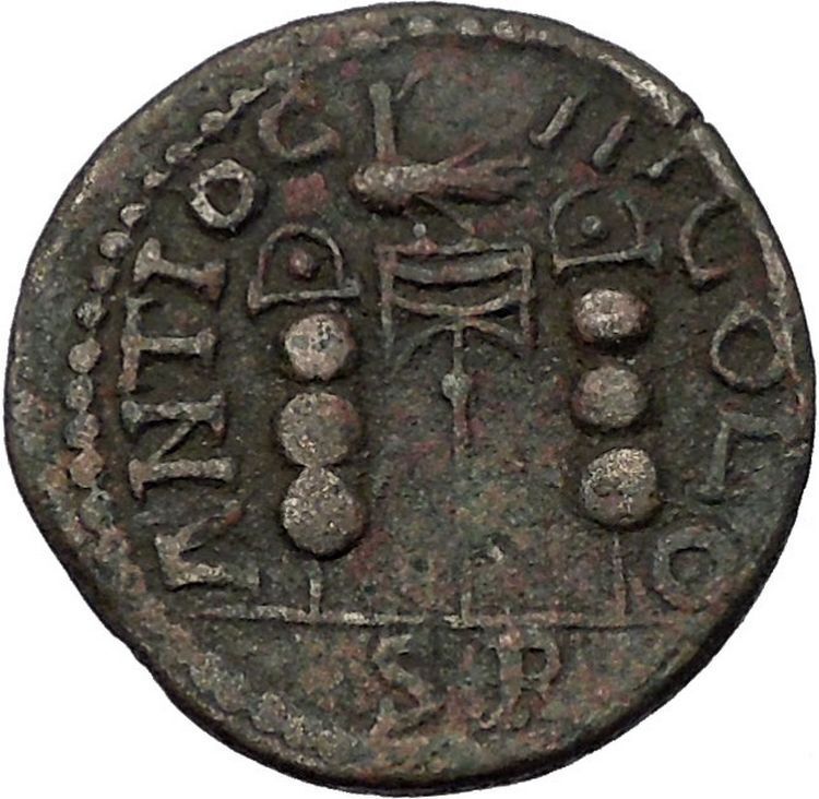 TRAJAN DECIUS 249AD Antioch Pisidia LEGIONARY Standard Eagle Roman Coin i56587