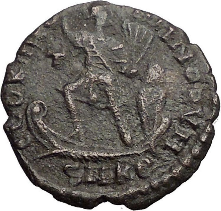 THEODOSIUS I the Great on galley 383AD Rare Ancient Roman Coin Victory i57417