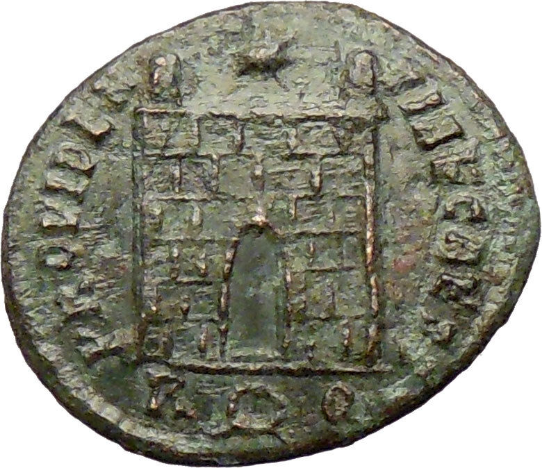 CONSTANTIUS II Constantine the Great son Ancient Roman Coin Camp Gate i29251