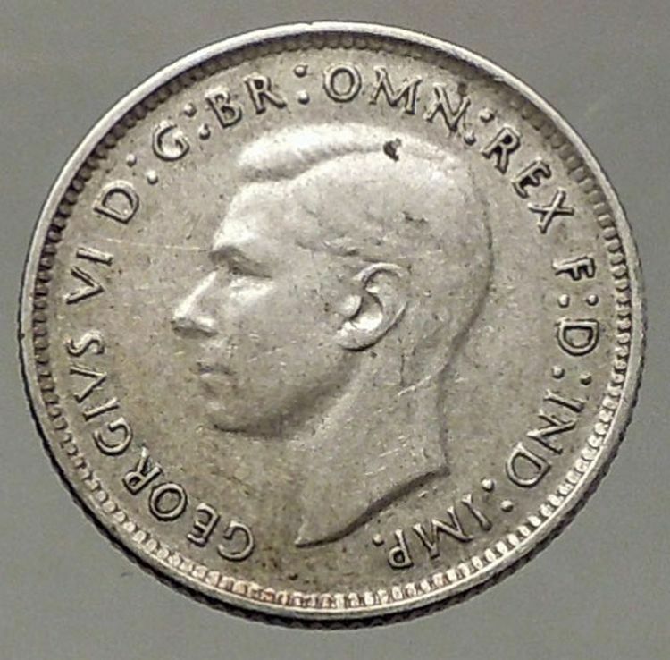 1939 AUSTRALIA - Sixpence SILVER Coin - UK King George VI Coat-of-Arms i57824