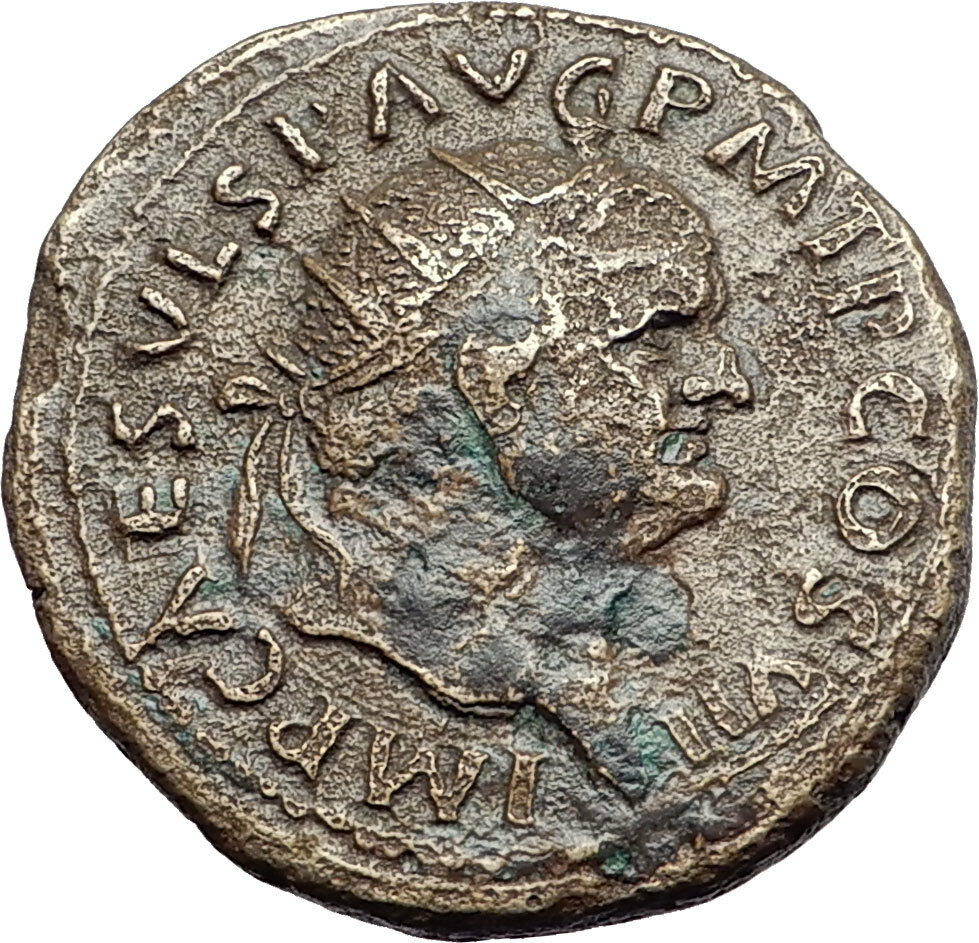 VESPASIAN 76AD Rome FELICITAS Luck Goddess Authentic Ancient Roman Coin i57906