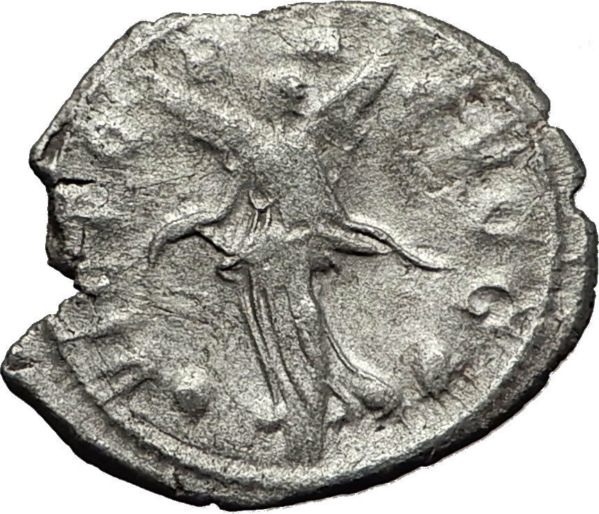 GALLIENUS 258AD Milan Authentic Ancient Silver Roman Coin Victory Nike i58537