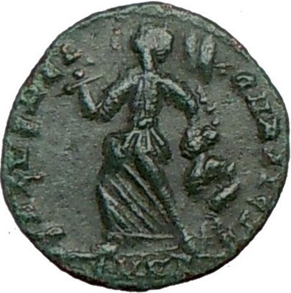 ARCADIUS 383AD Ancient Roman Coin VICTORY NIKE w trophy i23242