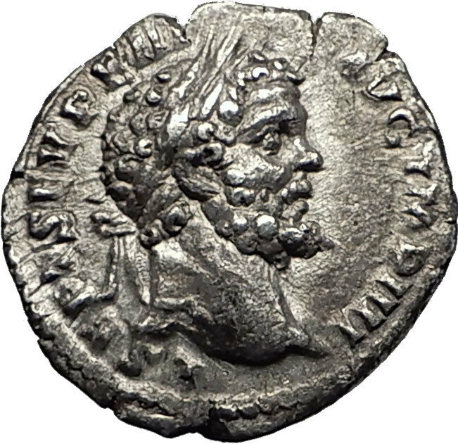 SEPTIMIUS SEVERUS 194AD Silver Authentic Ancient Roman Coin Genius Rare i59025