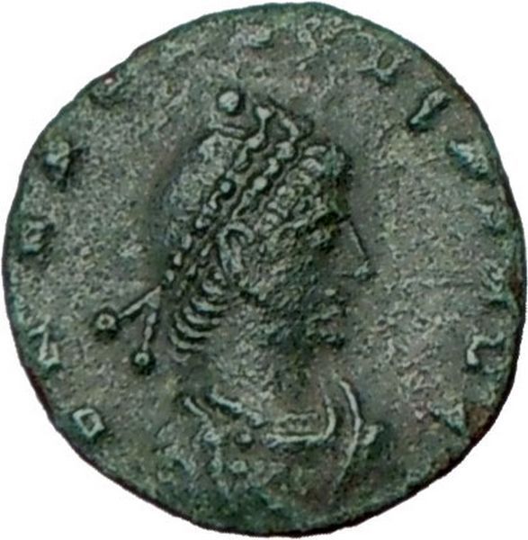 ARCADIUS 383AD Ancient Roman Coin VICTORY NIKE w trophy i23242