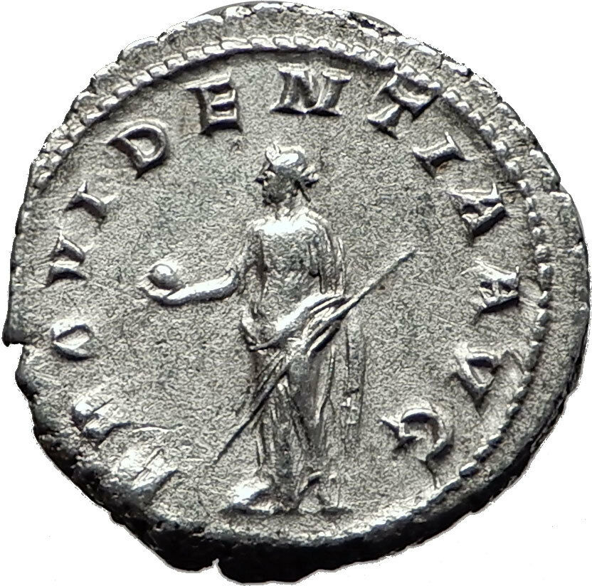 GORDIAN III 238AD Authentic Original Ancient Silver Roman Coin Provident i59005