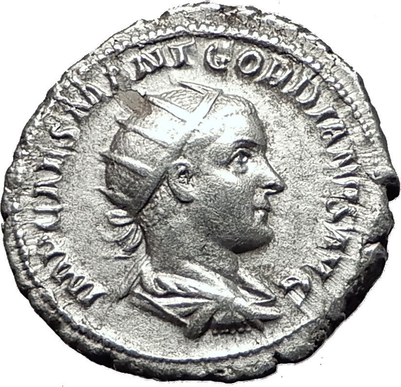 GORDIAN III 238AD Authentic Original Ancient Silver Roman Coin Provident i59005