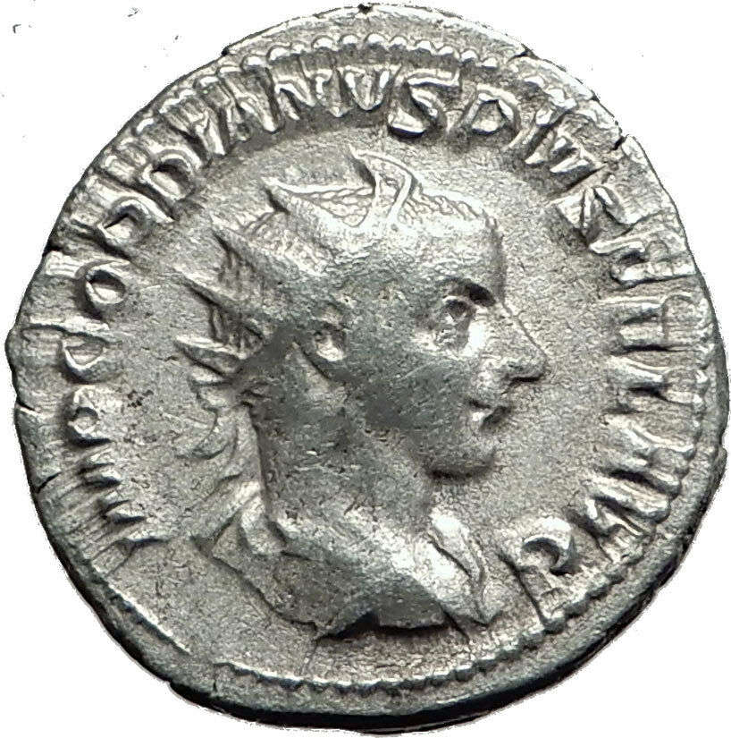 GORDIAN III 240AD Authentic Genuine Ancient Silver Roman Coin SOL SUN i59054