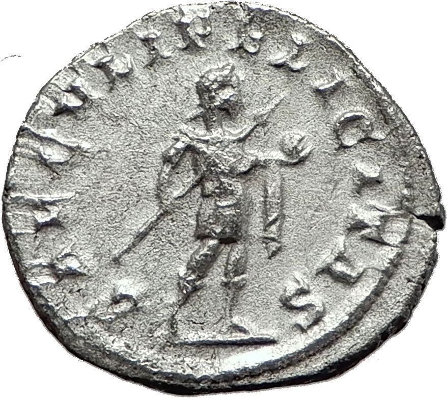 GORDIAN III 242AD Rome Authentic Genuine Ancient Silver Roman Coin Globe i59114