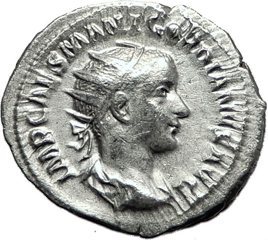 GORDIAN III 238AD Genuine Original Ancient Silver Roman Coin Providentia i59128