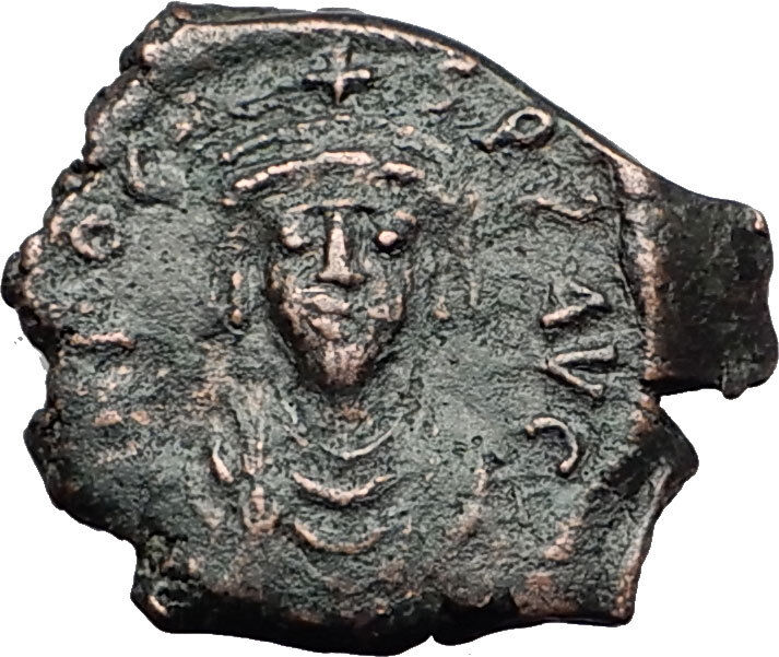 PHOCAS 602AD Decanummium Large X & Cross Authentic Ancient Medieval Coin i58415