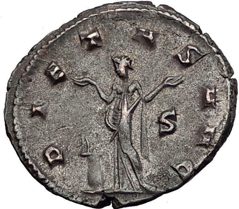 Gallienus Valerian I son 260AD Authentic Ancient Roman Coin PIETAS i58975