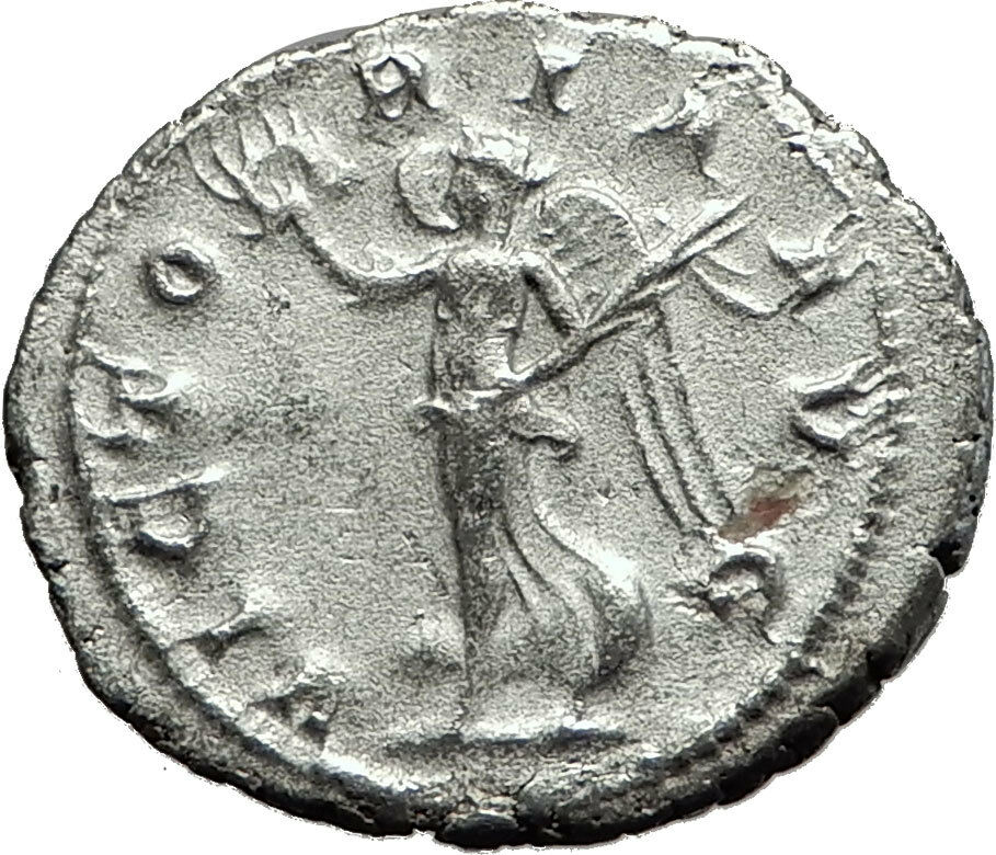 GORDIAN III 238AD Authentic Original Ancient Silver Roman Coin Victory i59153