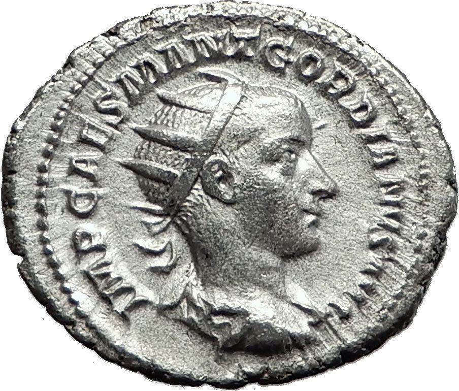 GORDIAN III 238AD Authentic Original Ancient Silver Roman Coin Victory i59153