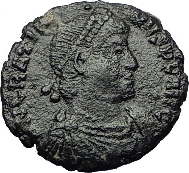 GRATIAN 367AD Very RARE Ancient Roman Coin Chi-Rho Labarum & Crosses i59358