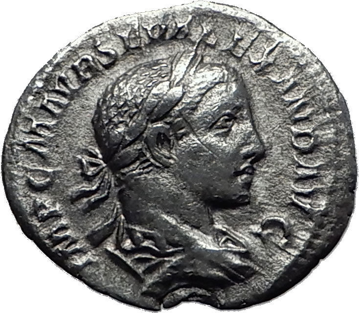 SEVERUS ALEXANDER 223AD Silver Genuine Ancient Roman Coin Jupiter Zeus i60441