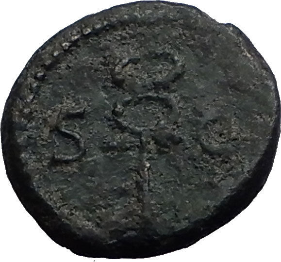 81-161AD Rome ANONYMOUS Quadrans Petasos Caduceus Ancient Roman Coin RARE i60034