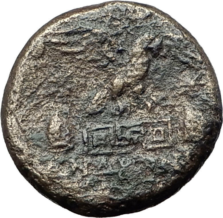 APAMEIA PHRYGIA 88BC Athena Gemini Caps Eagle Original Ancient Greek Coin i60010