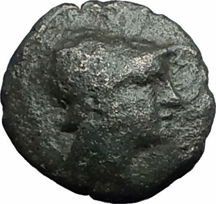 TEMNOS in AEOLIS 2-1CenBC ATHENA PROMACHOS Authentic Ancient Greek Coin i59754