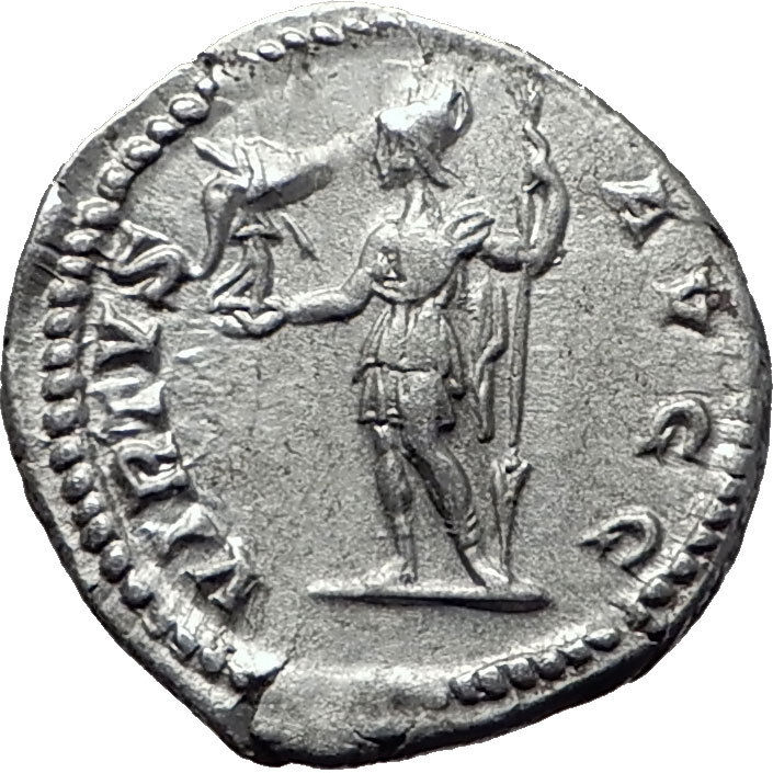 CARACALLA 201AD Rome Silver Authentic Genuine Ancient Roman Coin VIRTUS i61489