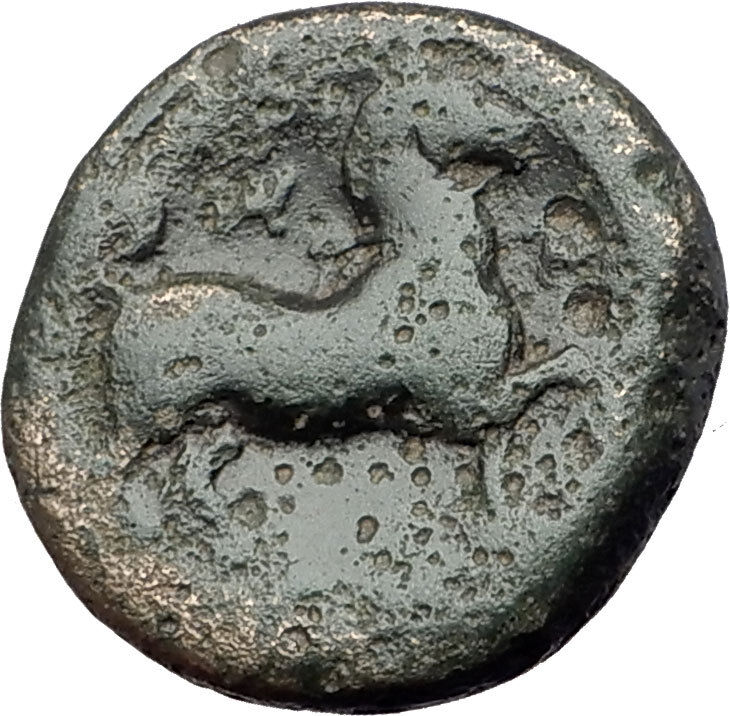 LARISSA Thessaly 350BC Authentic Ancient Greek Coin FACING NYMPH & HORSE i61646