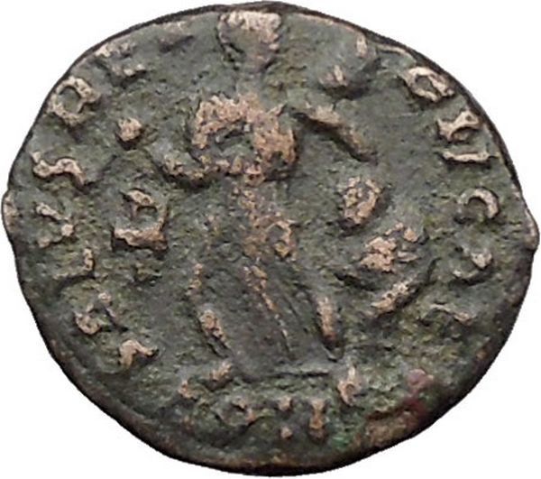 ARCADIUS 388AD Original Ancient Roman Coin Victory Chi-Rho Christ Monogr i31701