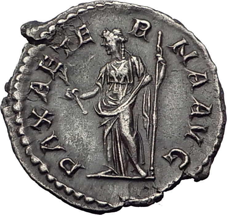 Severus Alexander 223AD Silver Ancient Roman Coin PAX Peace Goddess Cult i61987