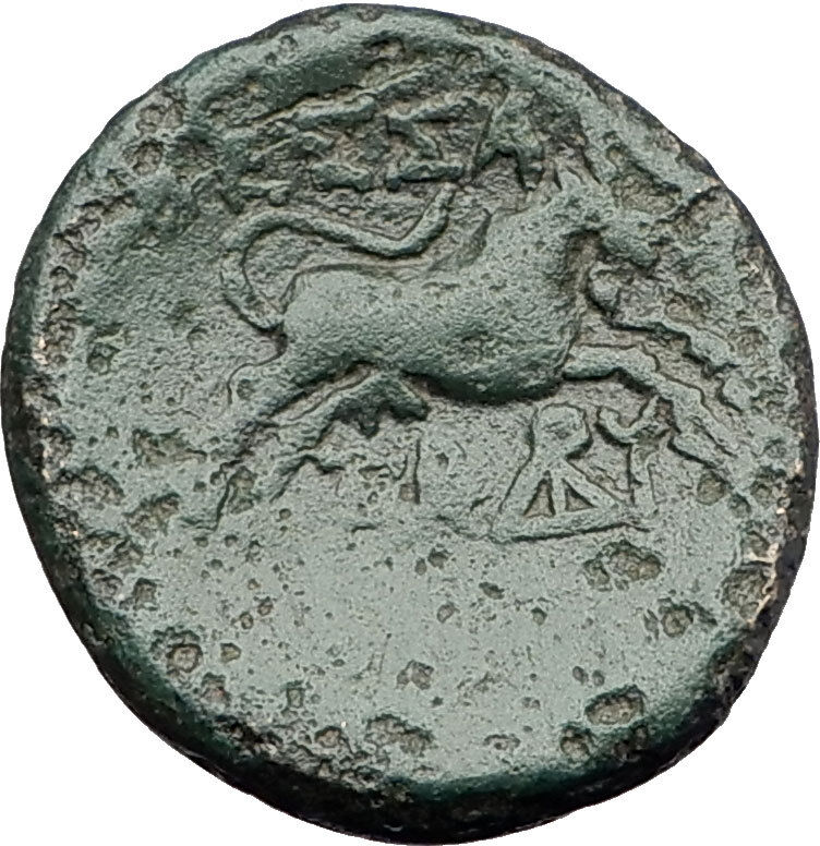 THESSALONICA in Macedonia 1stCenBC Authentic Ancient Greek Coin ZEUS BULL i62299