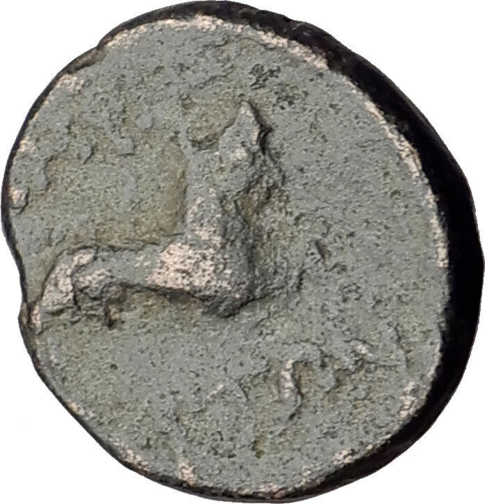 AMPHIPOLIS in MACEDONIA 1stCenBC RARE R1 Ancient Greek Coin ARTEMIS BULL i62523