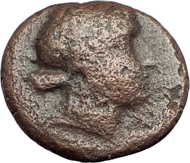 KYME in Aeolis 250BC Authentic Ancient Greek Coin AMAZON w HORSE & VASE i62598